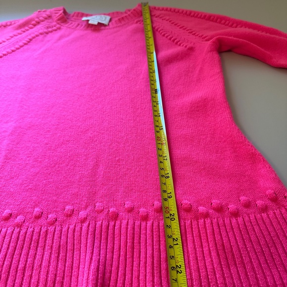 Sail to Sable Bright Pink Crew Neck Wool and Cashmere Sweater | Size Small - Picture 6 of 8